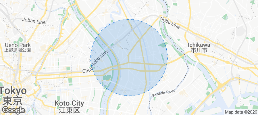 Edogawa-ku Airbnb map